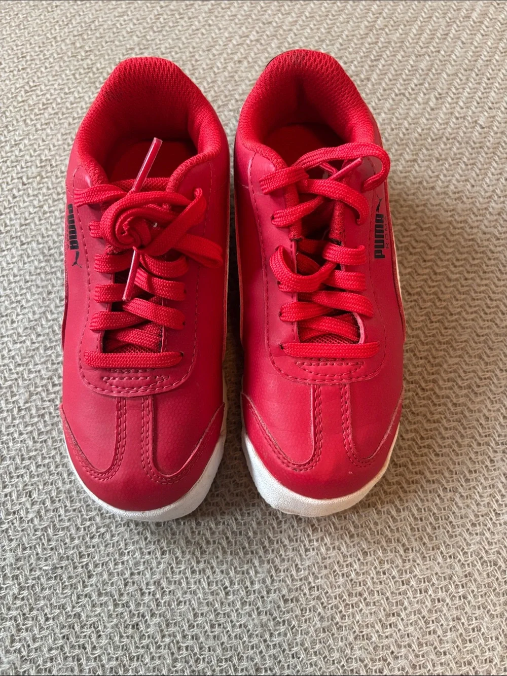Puma Kids Roma Red & White Sneakers with Ferrari Shield